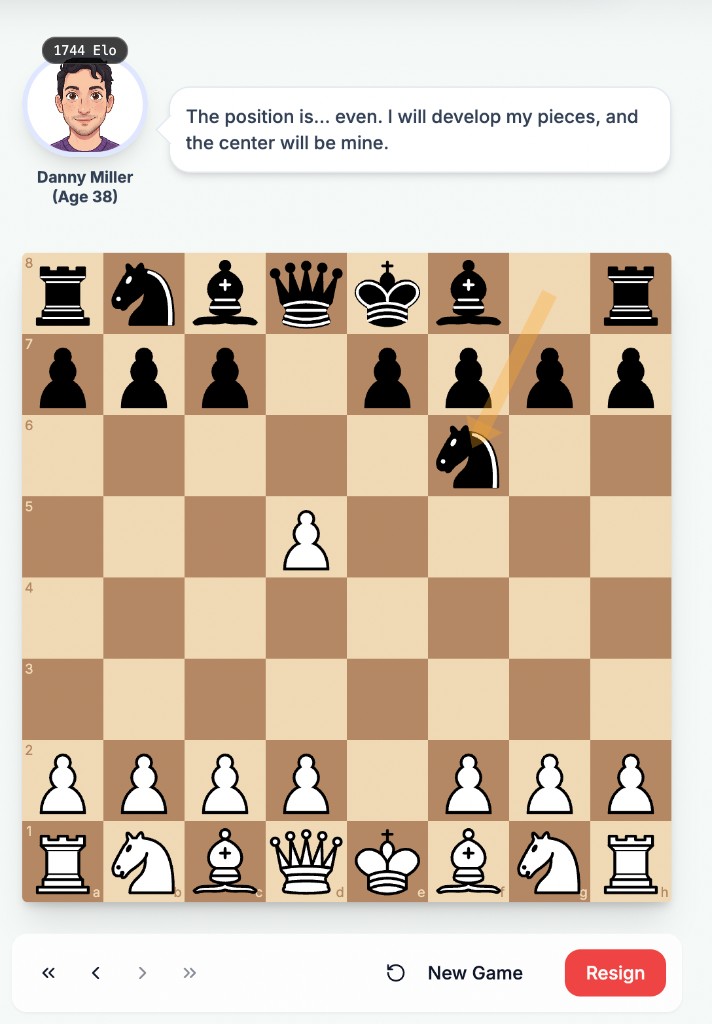 Playing against an AI coach bot with live commentary