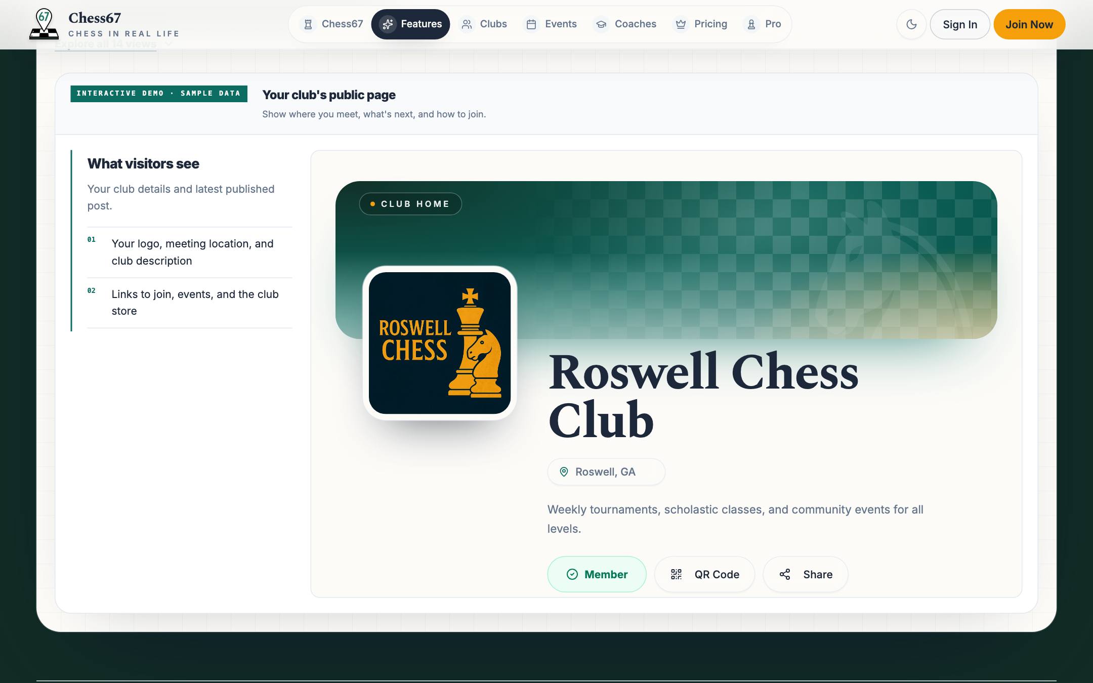 Chess Gtp Chess67 Features for Clubs, Tournaments & Coaches | Chess67